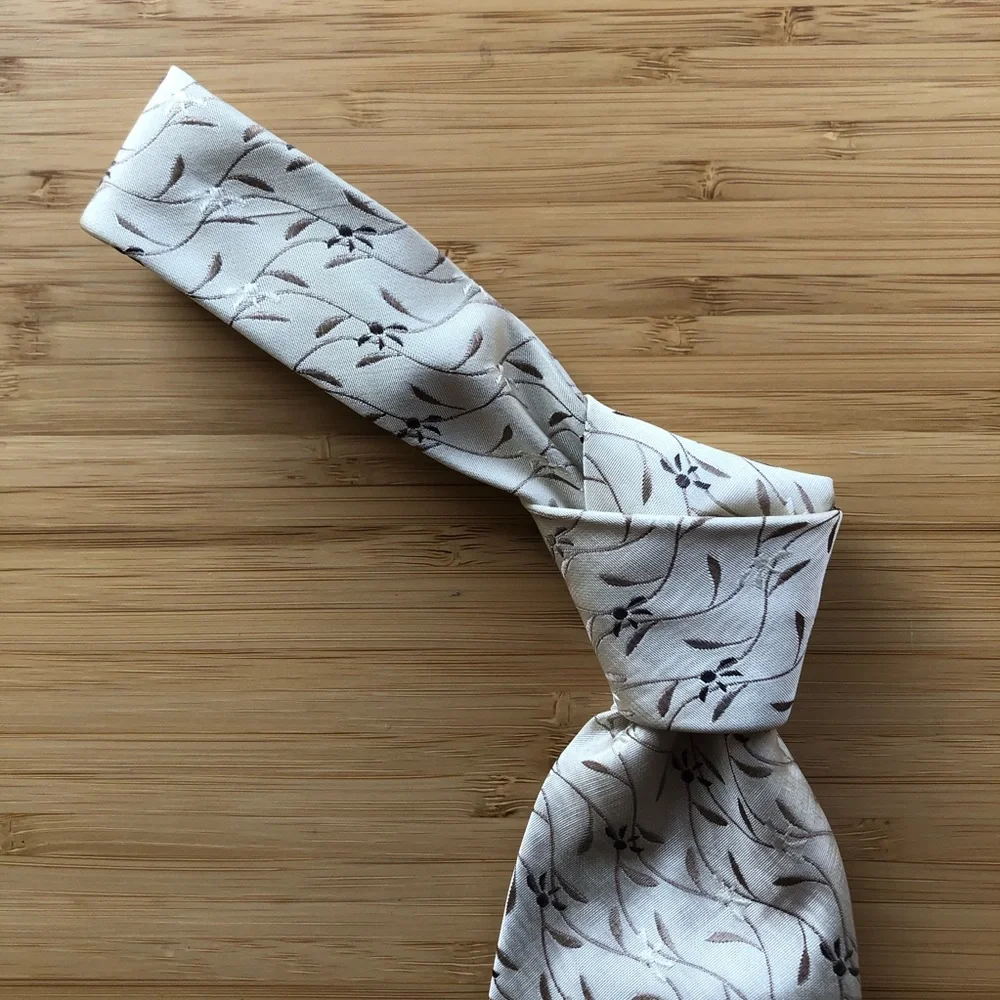 Altea Milano Silk Tie In Cream/Tan
